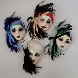 4 Unique Creations Mini Lady Wall Face Masks Bundle